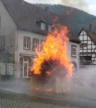 Bild: Übungsobjekt in Flammen