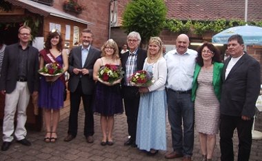Bild: Ortsvorsteherin Sonja Keßler mit Gästen
