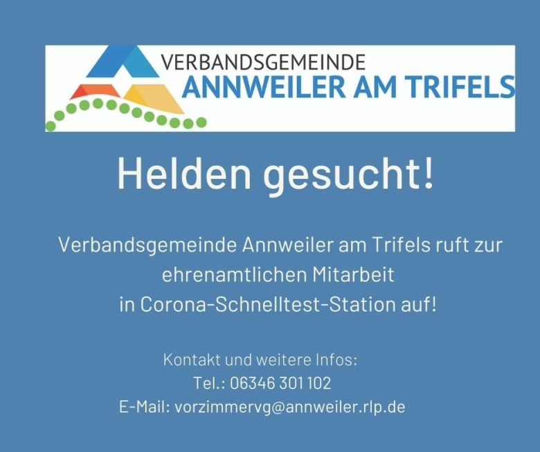 Helden gesucht - Aufruf zur Mitarbeit in Corona-Schnelltest-Station