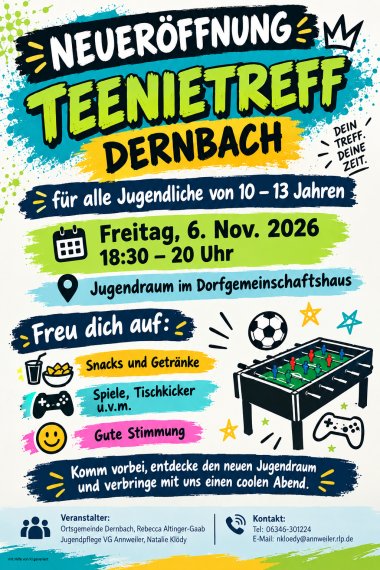 Bild: Plakat Teenietreff Dernbach